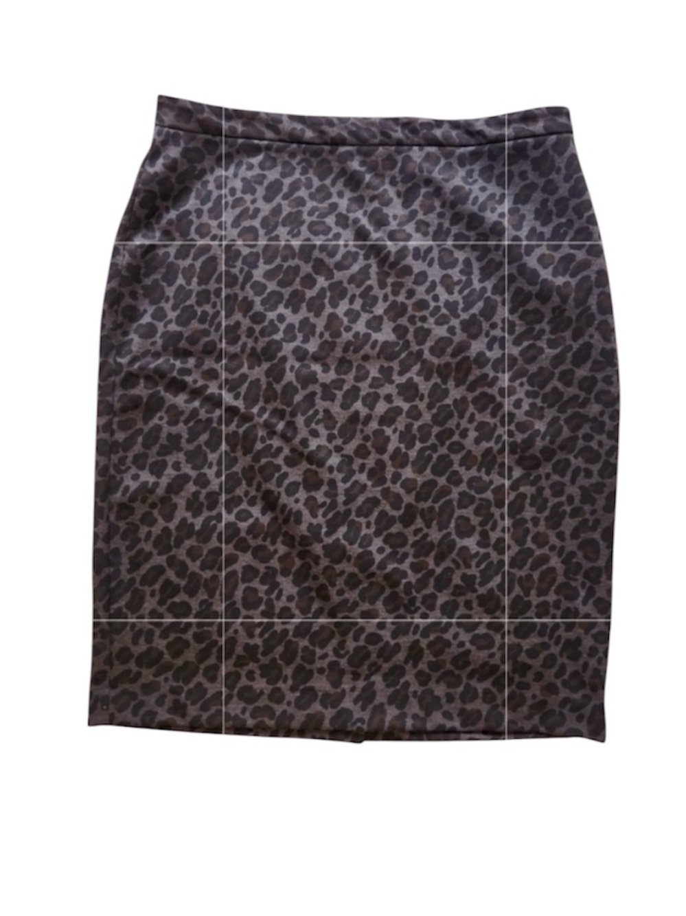 Ann Taylor Gray Leopard Print Pencil Skirt